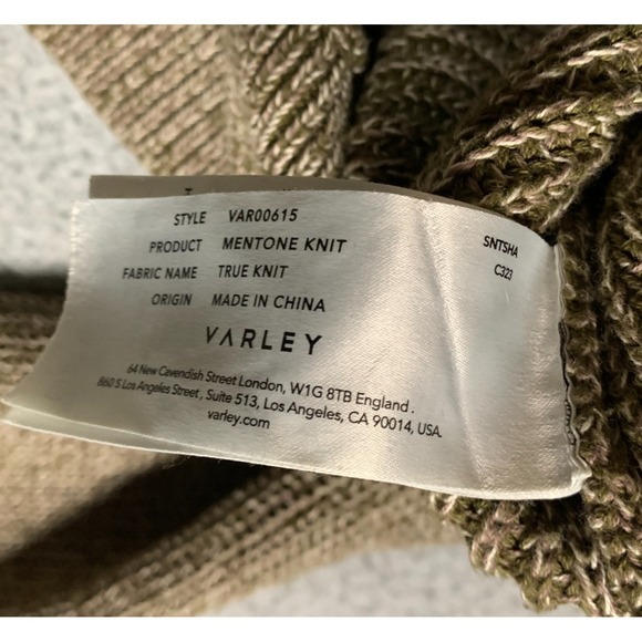 Varley Mentone Sweater Medium M Dark Olive Speckle Half-Zip Knit Pullover Crop - Picture 7 of 10